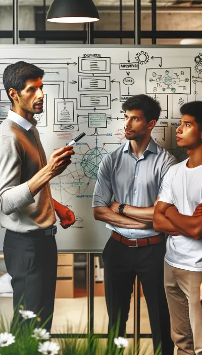 Architect explaining system model
