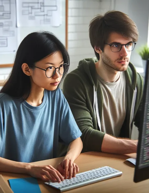 Engineers pair programming